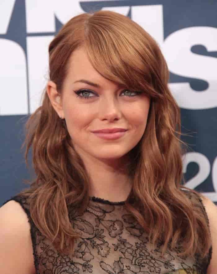 Copper Highlights Auburn Hair Emma Stone