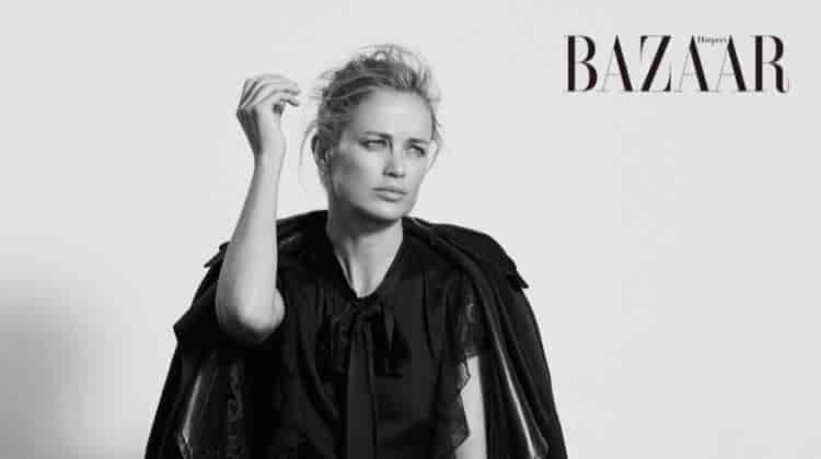 Carolyn Murphy Poses in Dark Looks for Harper’s Bazaar Taiwan