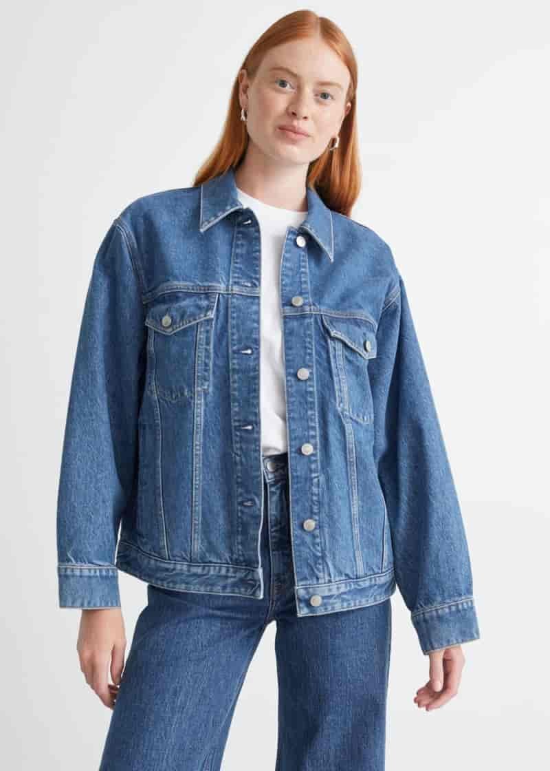 & Other Stories Button Up Denim Jacket in Bose Blue $119