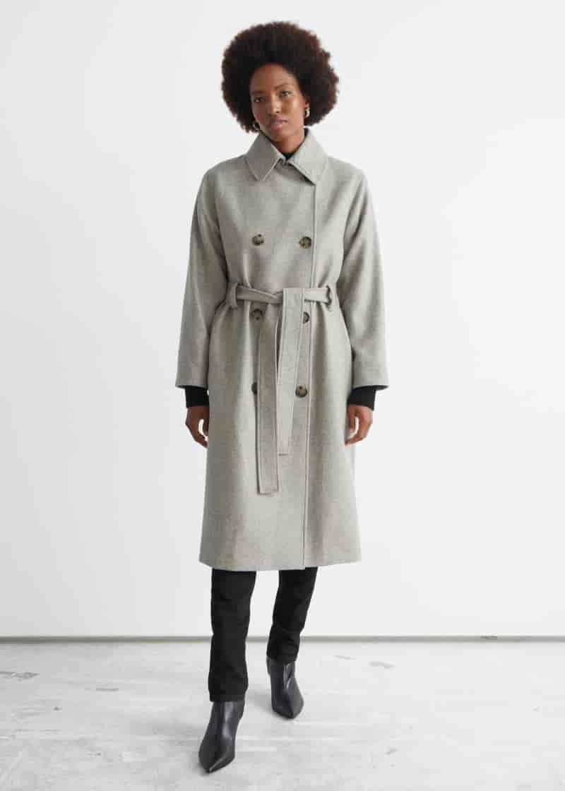 & Other Stories Relaxed Wool Blend Trench Coat $249