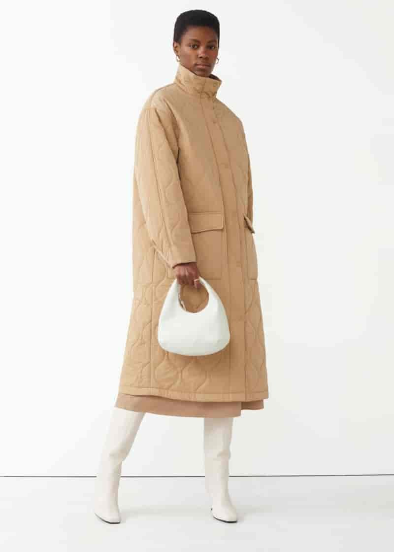& Other Stories Oversized Quilted Coat in Beige $179