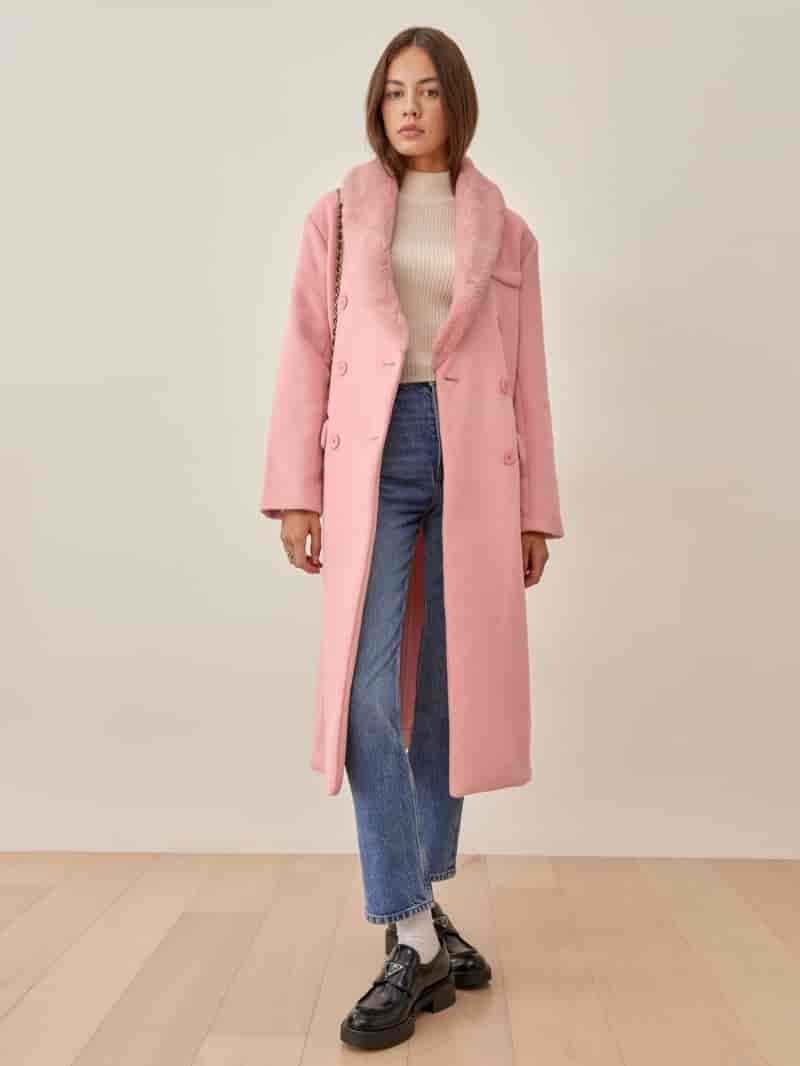 Reformation Lester Coat in Pink $348