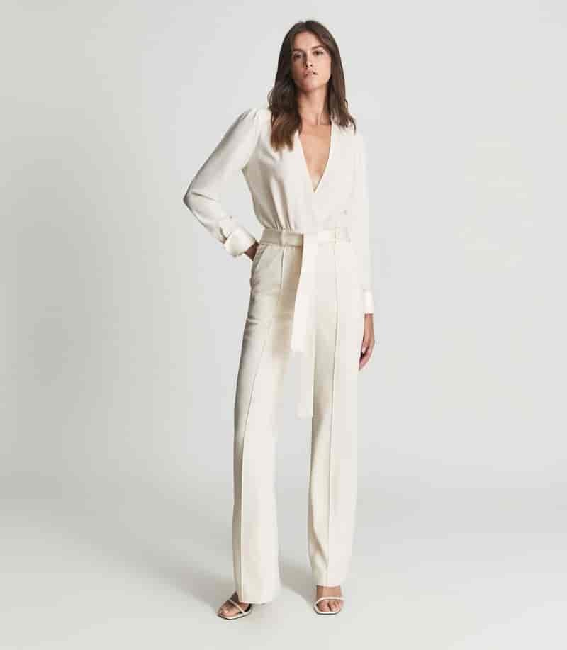 Reiss Luka Tux Jumpsuit Ivory $450