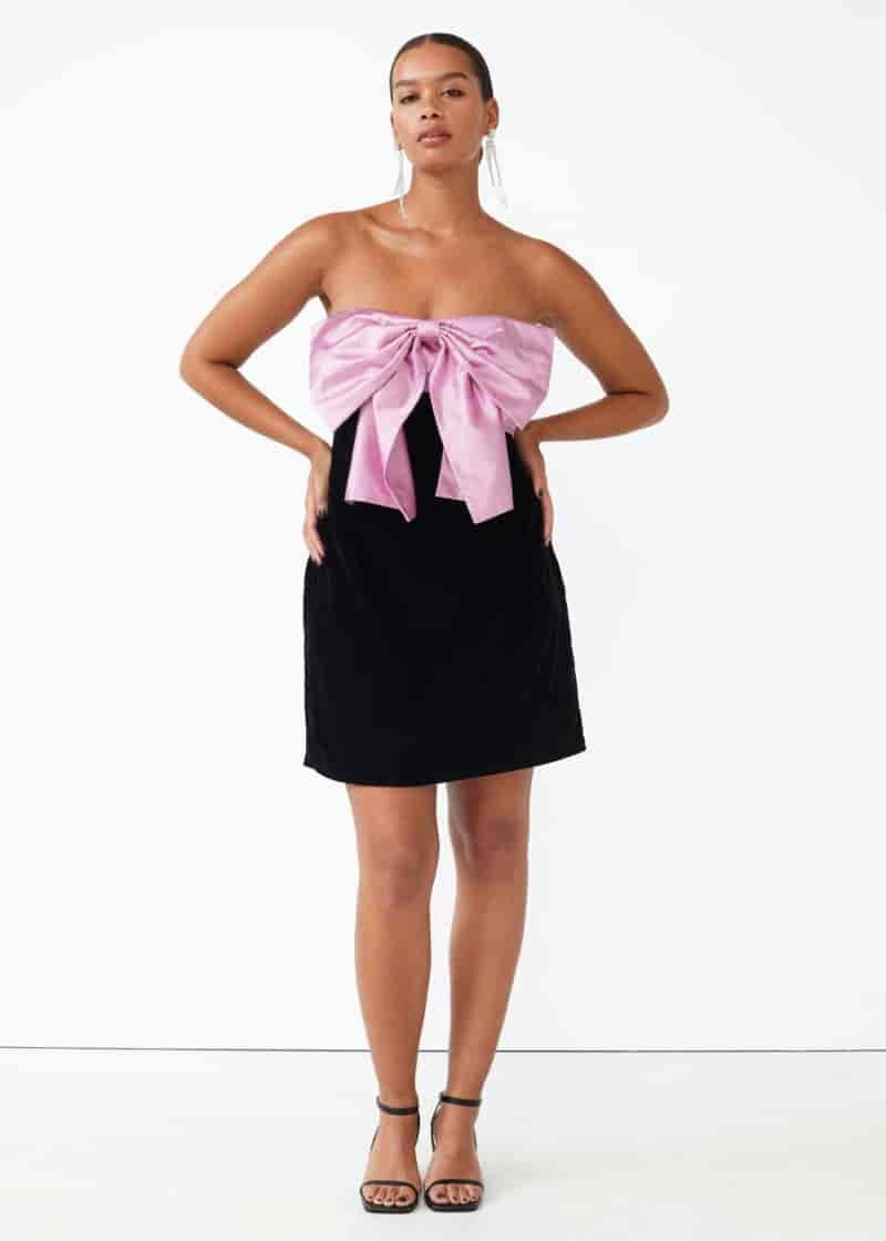 & Other Stories Big Bow Velvet Bustier Dress $219 (previously $164.25)