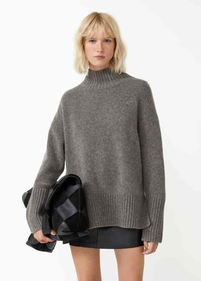 & Other Stories Mock Neck Knit Sweater in Beige $89.25 (previously $119)