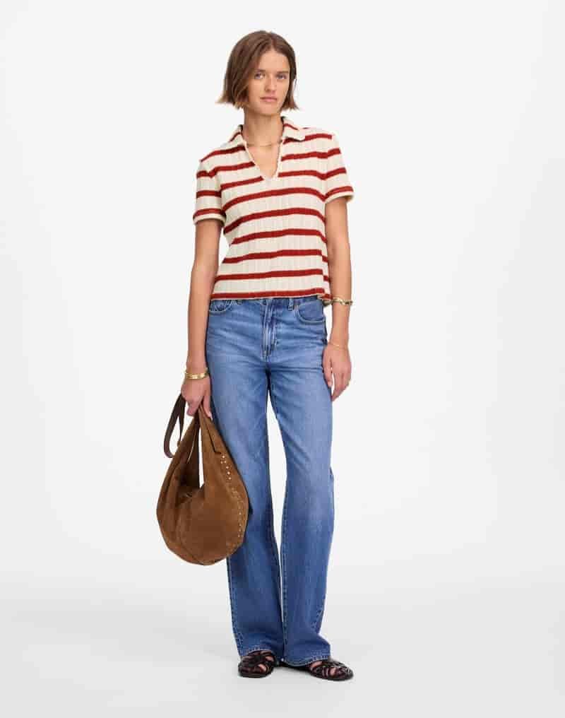 Madewell Crochet-Knit V-Neck Sweater Tee $62