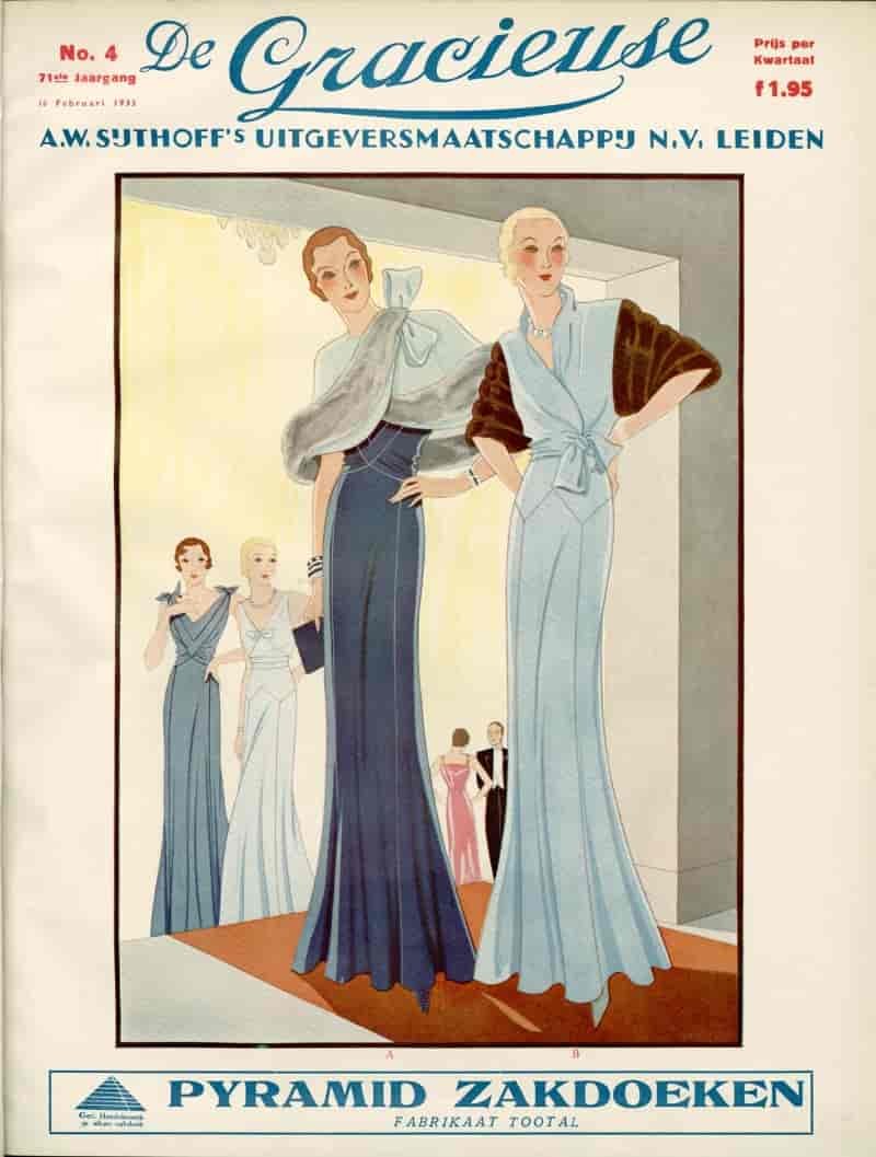 1930s Fashion Women Ad Bolero Jacket Evening Dresses