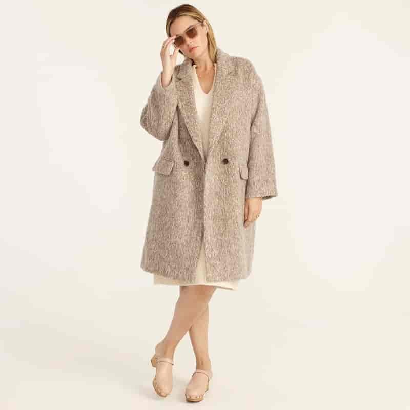 J. Crew Relaxed Topcoat with Brushed Italian Wool in Mushroom $348