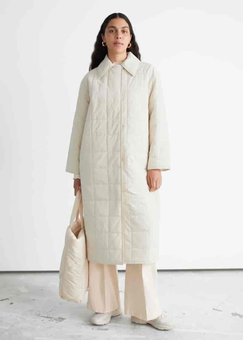 & Other Stories Relaxed Padded Puffer Coat in White $179