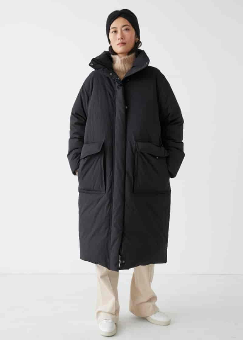 & Other Stories Straight Down Coat in Black $279