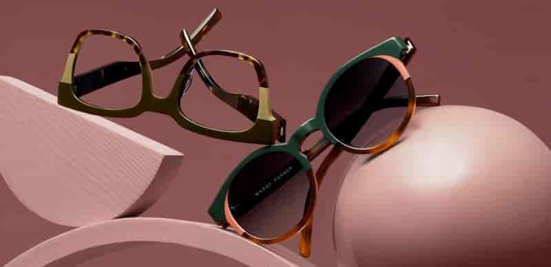Warby Parker Micah Glasses Striped Morel Akeno Sunglasses Striped Pomelo $195
