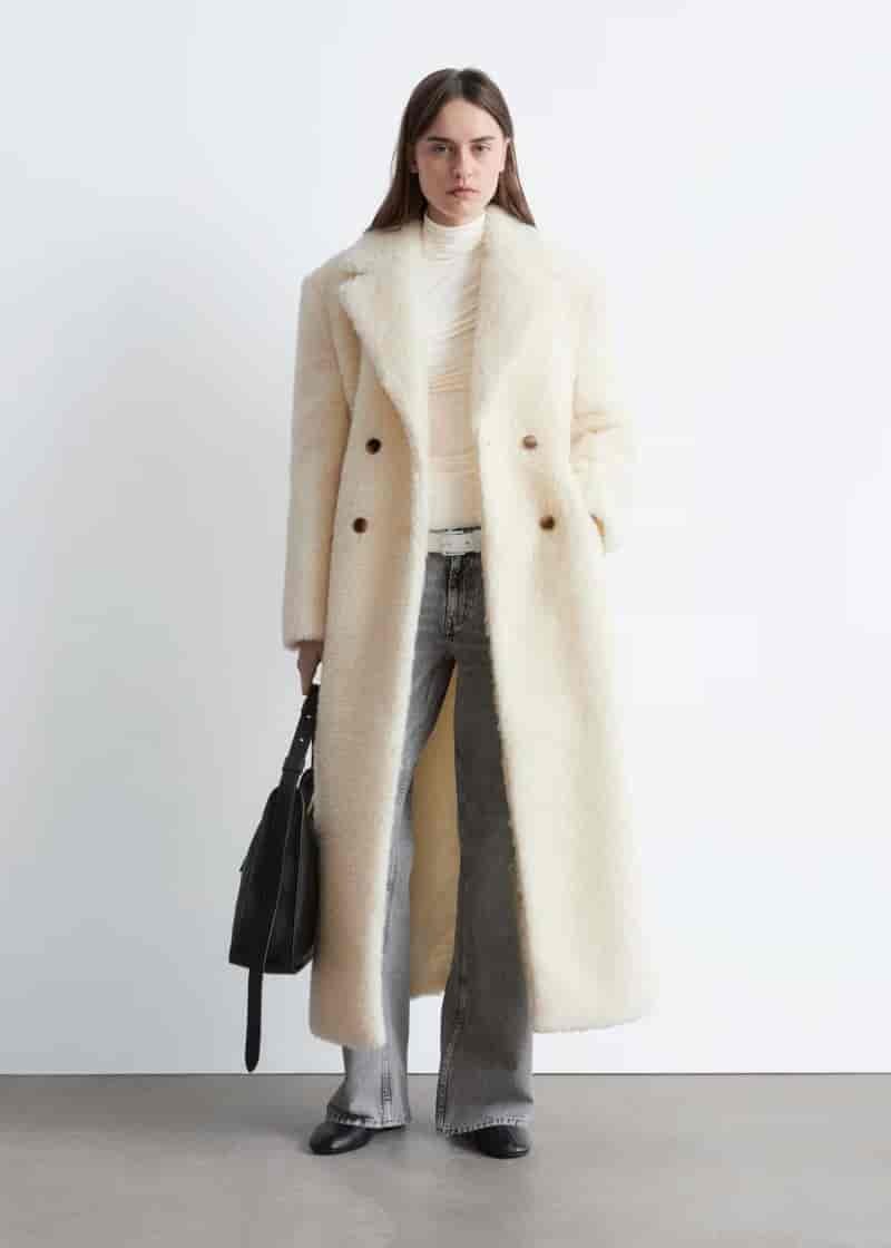 & Other Stories Wool Shearling Maxi Coat $399