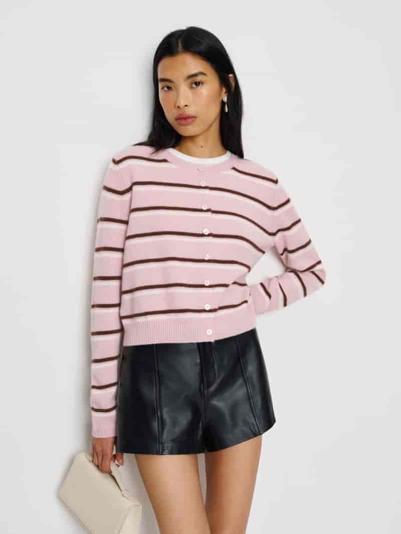 Reformation Clara Cashmere Crew Cardigan $218