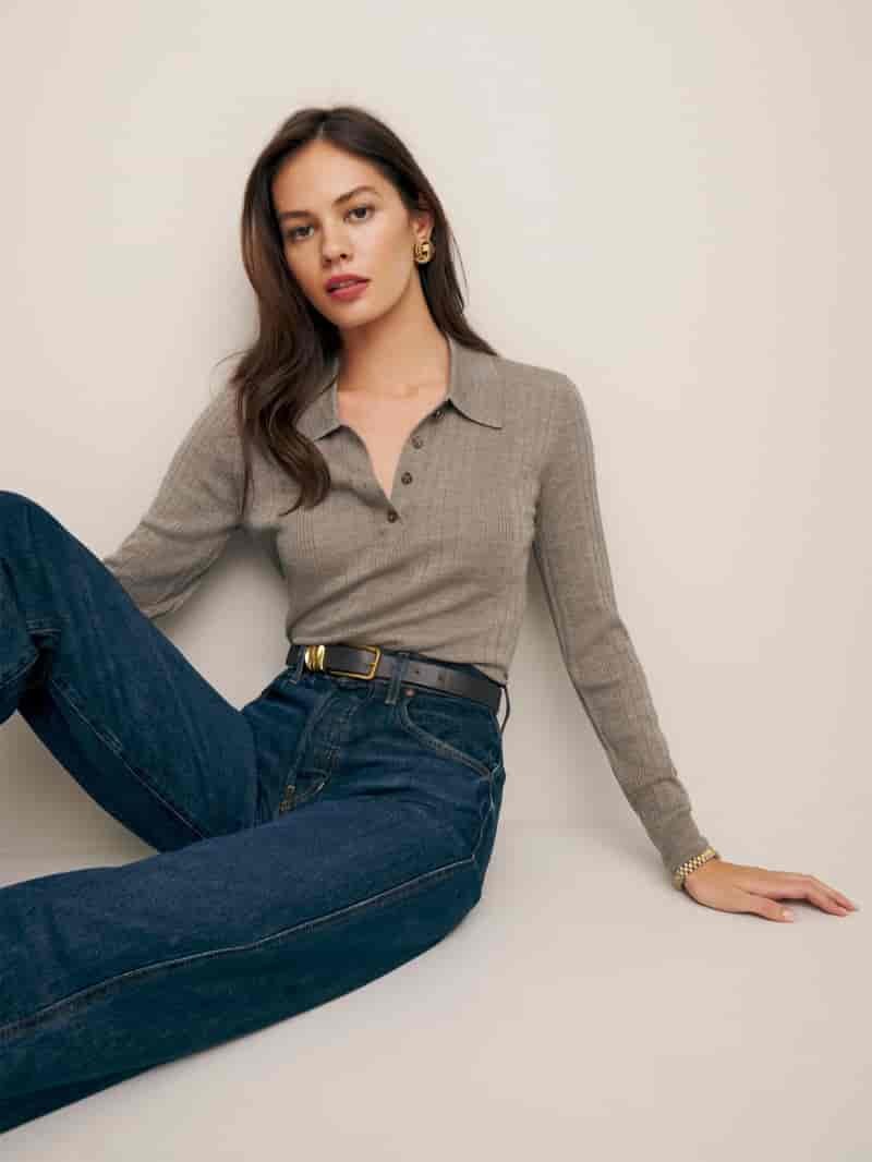 Reformation Hermia Regenerative Merino Polo $128