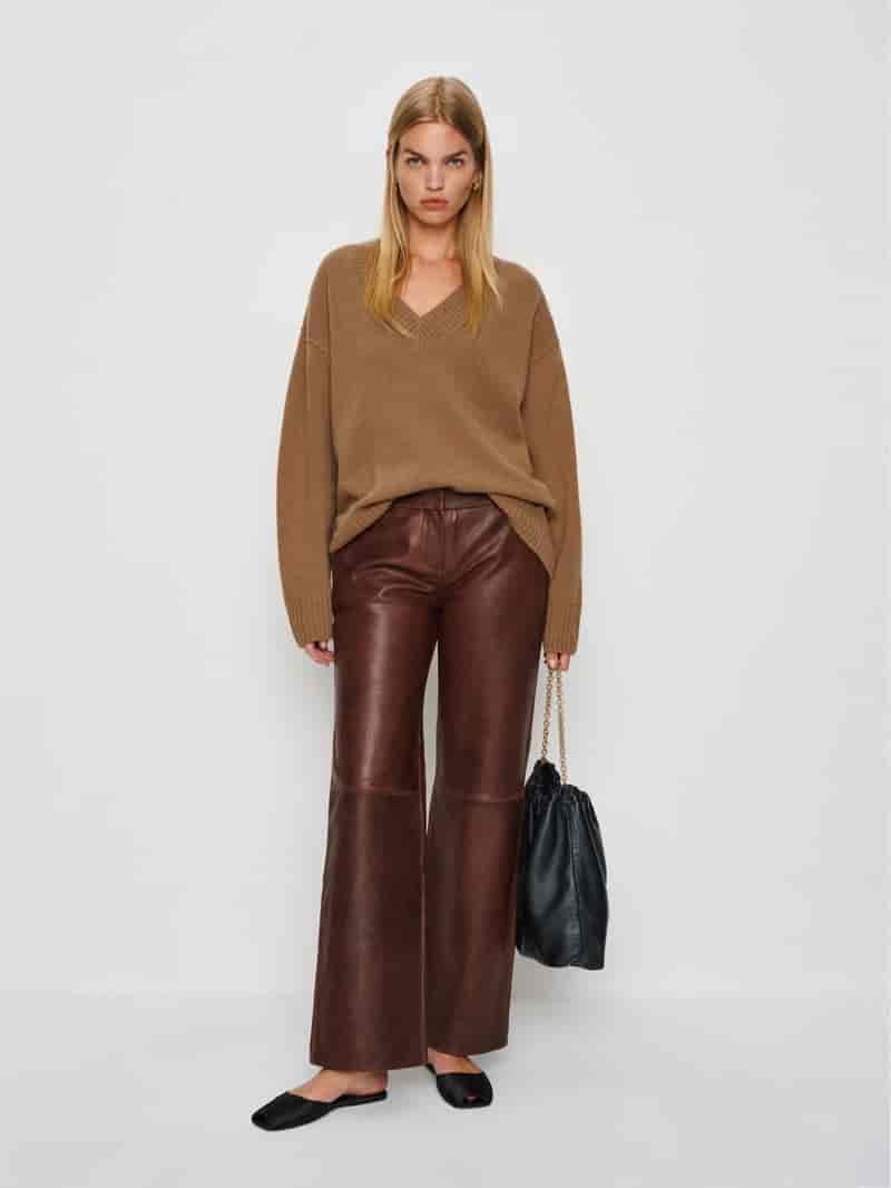Reformation Jadey Cashmere Oversized V-neck Sweater