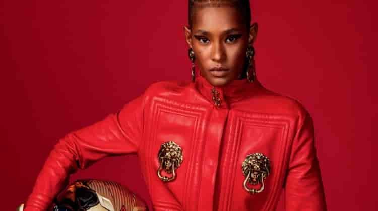 Ysaunny Brito Models Black & Red Fashion for Harper’s Bazaar Arabia