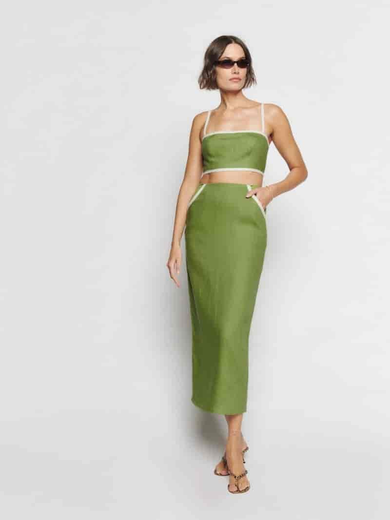 Reformation Elena Linen Two Piece