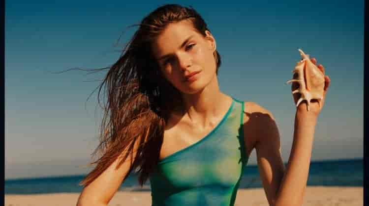 Sophie Rask Wears Vibrant Beach Looks for ELLE Turkey