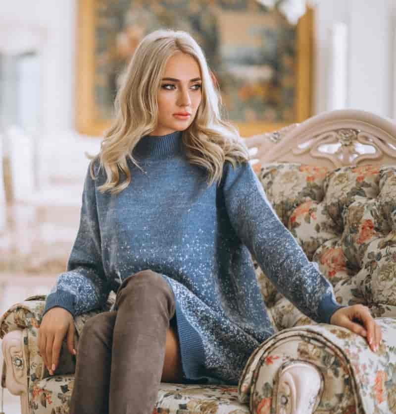 Sweater Dress Over the Knee Boots Women