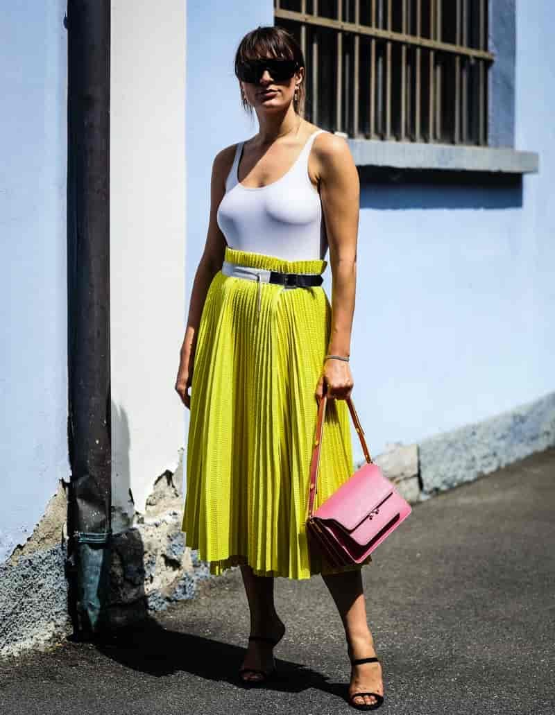 Tank Top Pleated Skirt Dressy Casual
