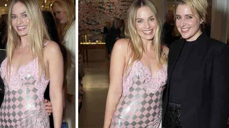 Margot Robbie Shines in Versace Dress at Barbie Book Launch
