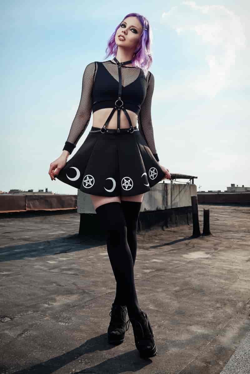Goth Mini Skirt Look
