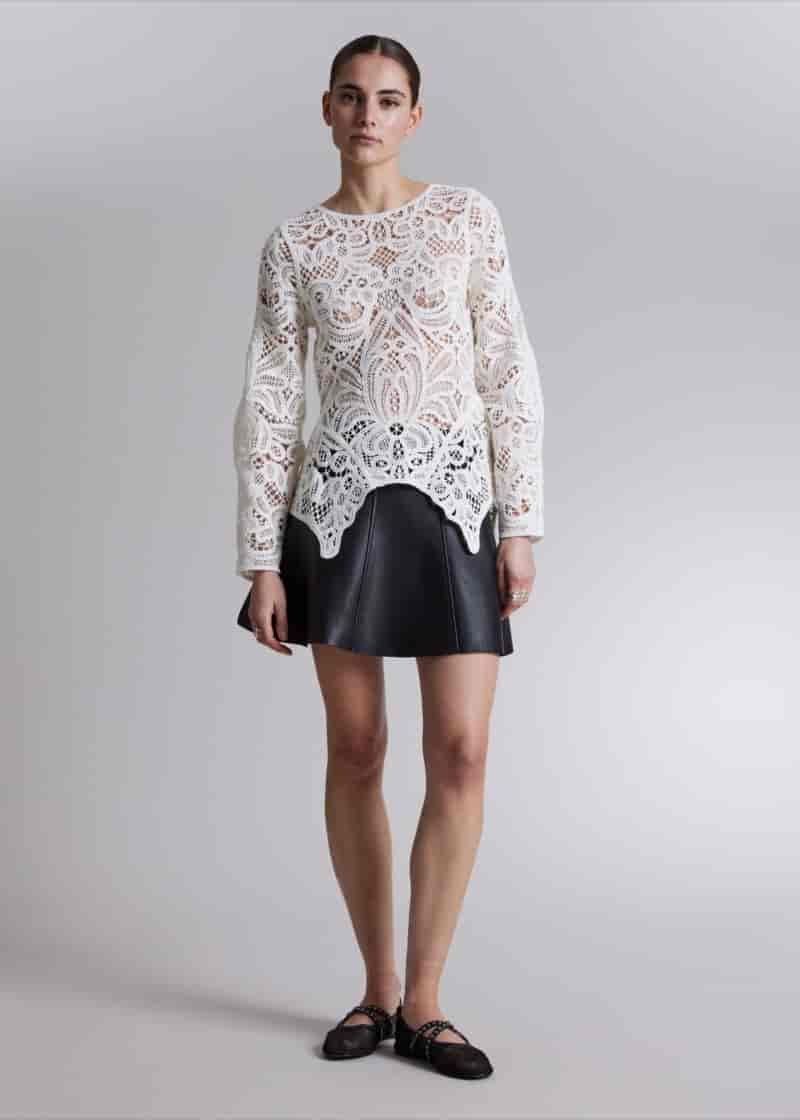 Crochet Lace Peplem Top Skirt Other Stories Coquette Aesthetic