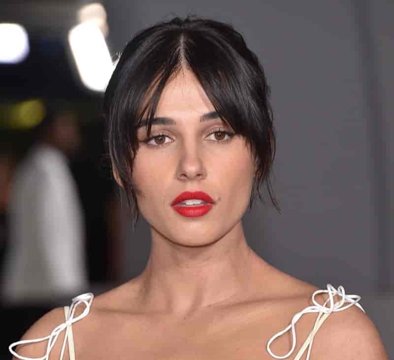 Naomi Scott updo curtain bangs