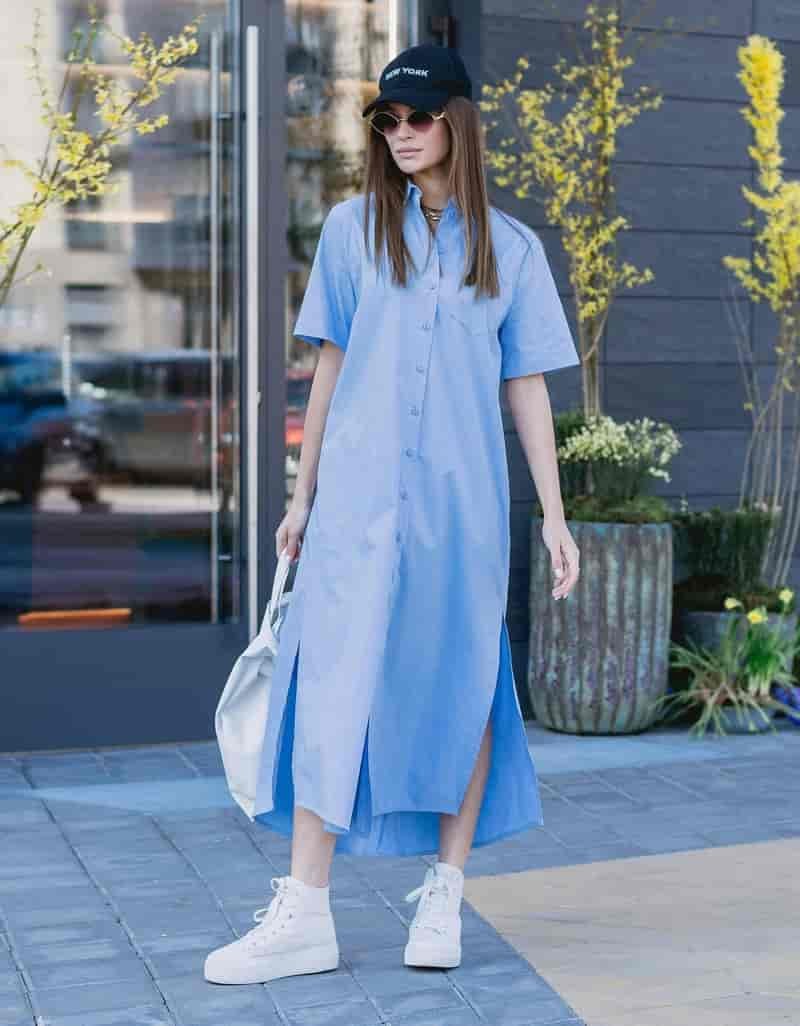 Sunglasses Bag Dress Sneakers Outfit