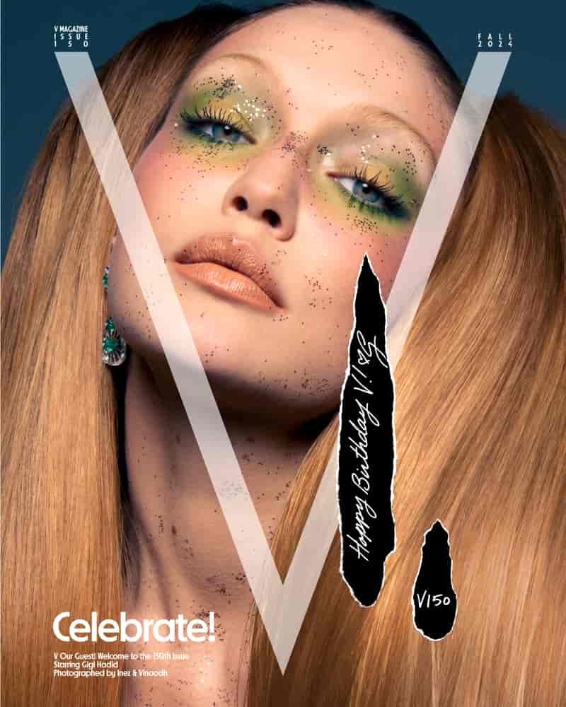Gigi Hadid poses on V Magazine Fall 2024 cover