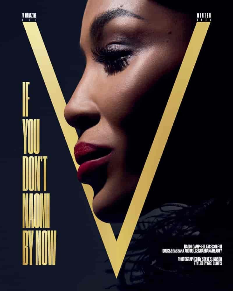 Naomi Campbell poses on V Magazine V151 Winter 2024 cover.