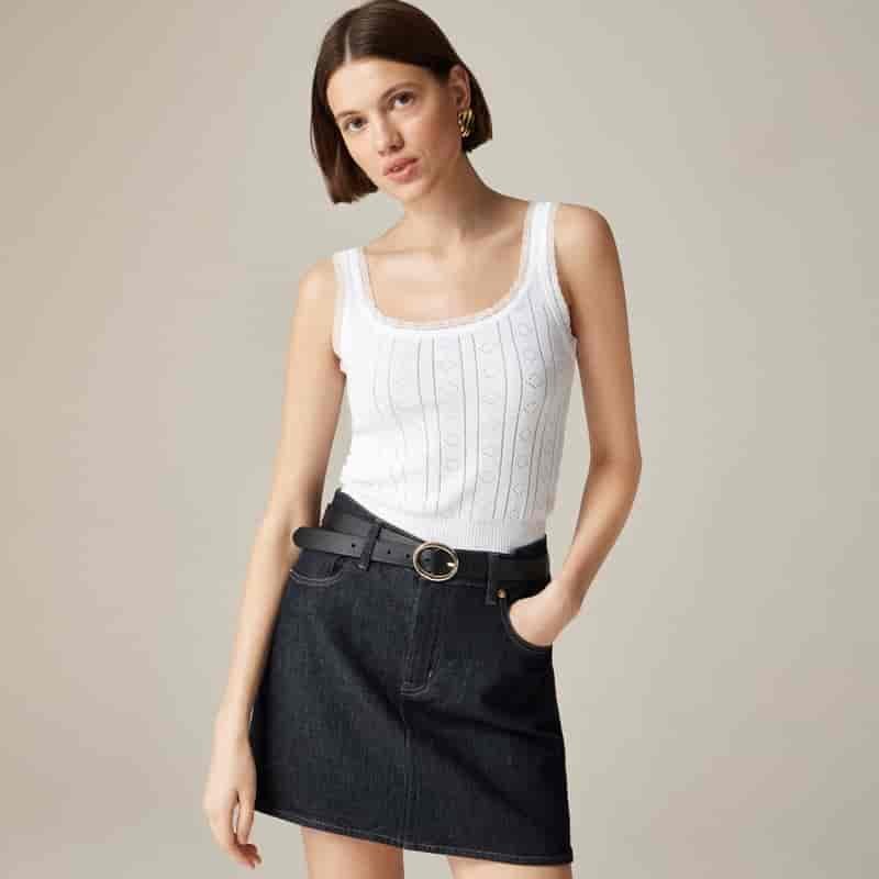 J. Crew Pointelle Sweater-tank in Premium Ultrafine Cotton