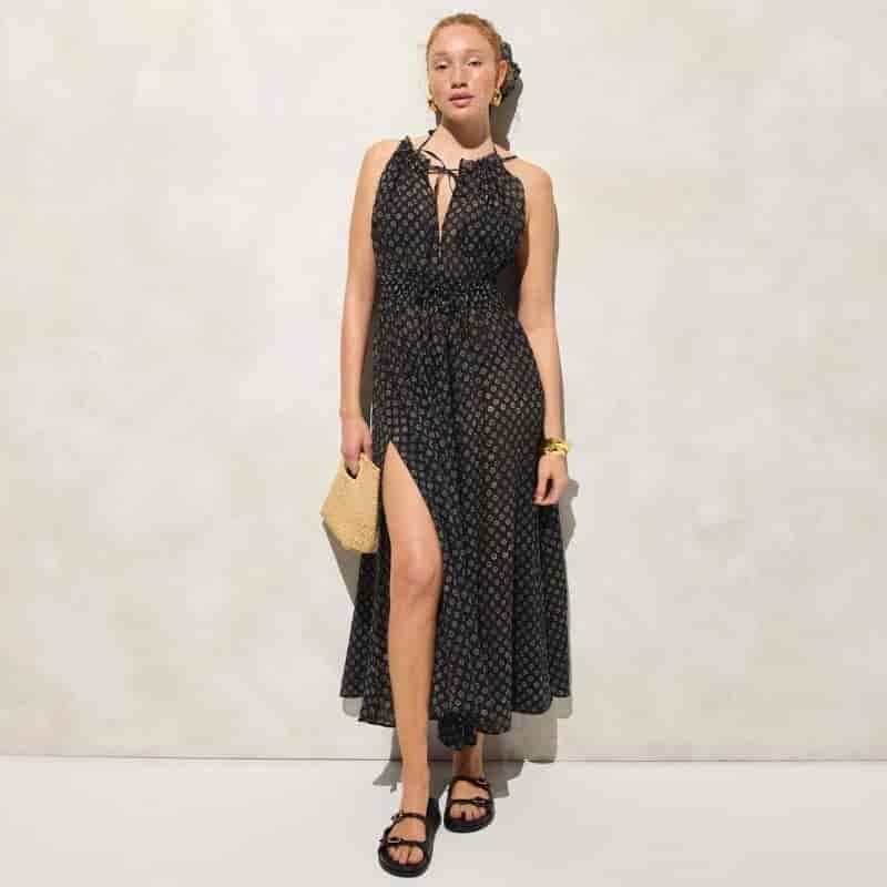 J. Crew Crinkled Maxi Dress in Block Print $148