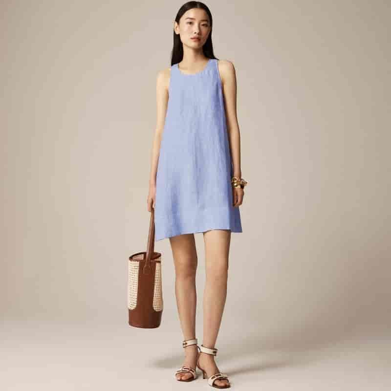 J. Crew Maxine Button-back Dress in Linen $98