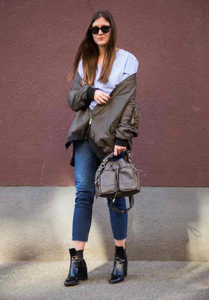 Jeans Bomber Jacket Ankle Boots