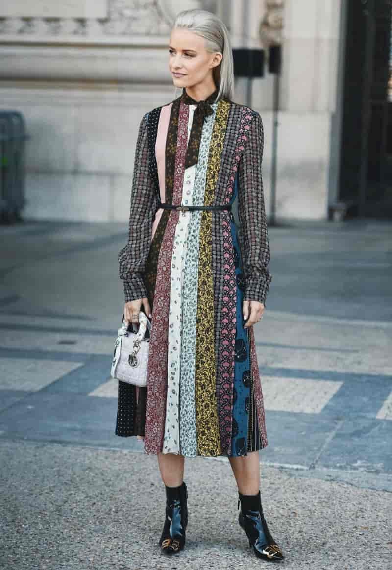 Midi Dress Patent Ankle Boots