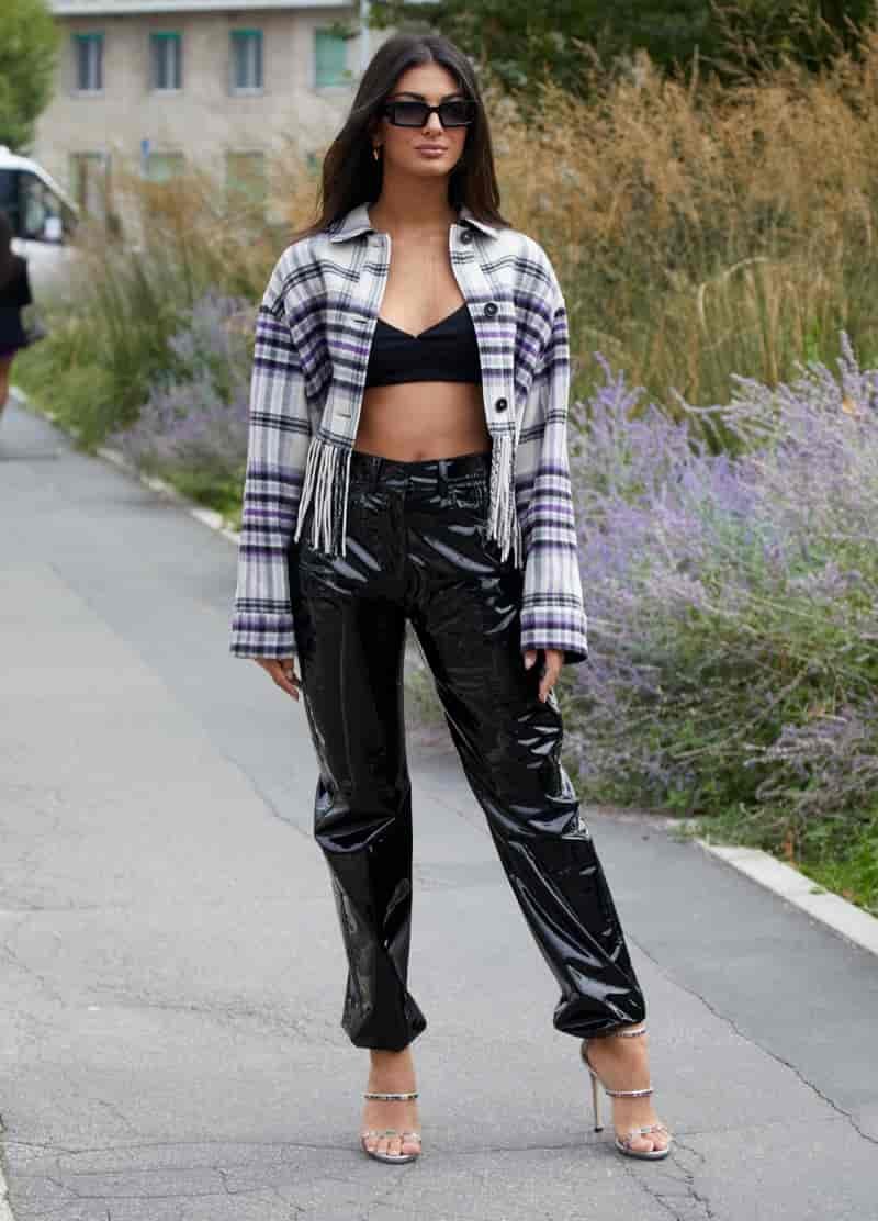 Plaid Shirt Shiny Pants LA Look