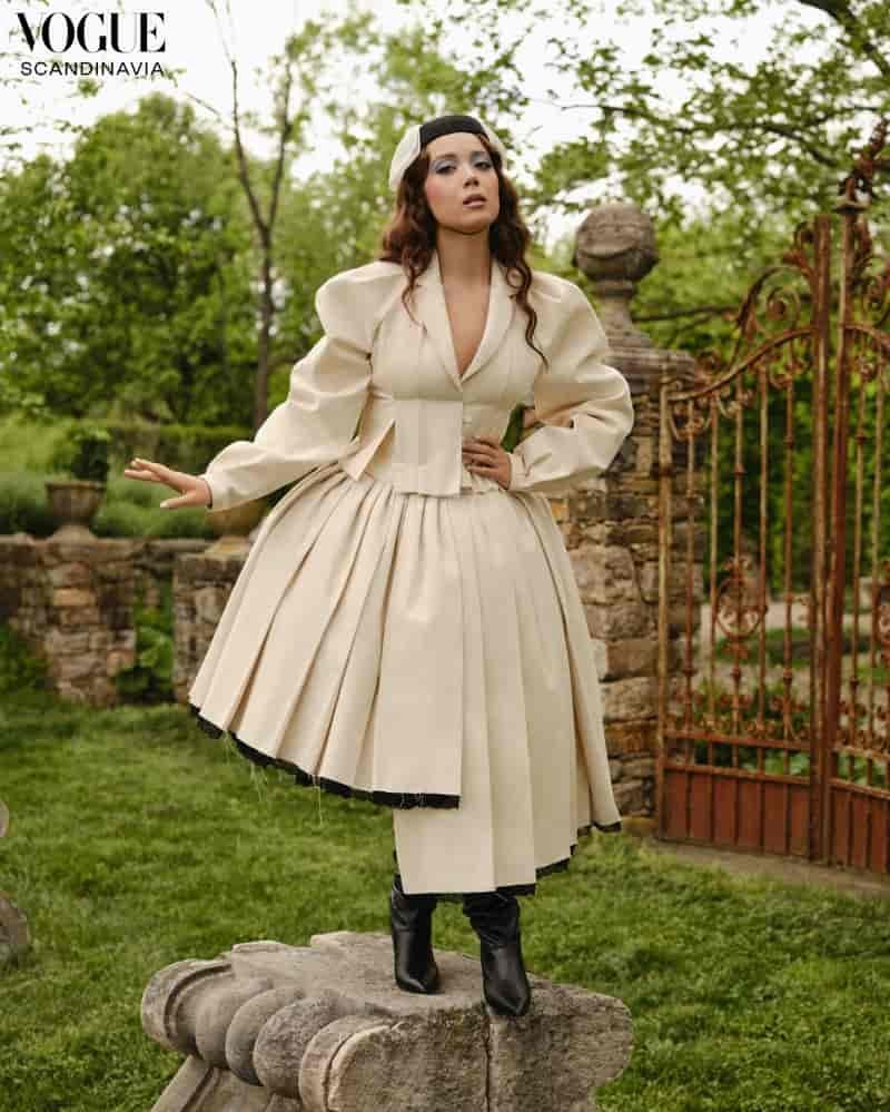 Laufey poses in Vogue Scandinavia August-September 2025.