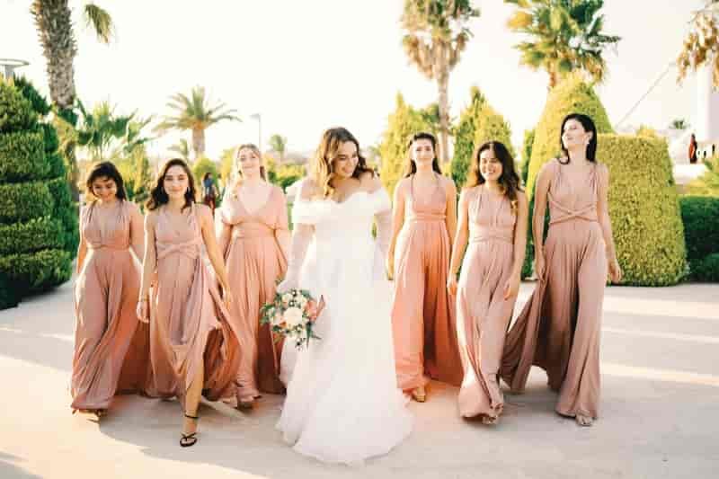 Palm trees bridesmaid dresses