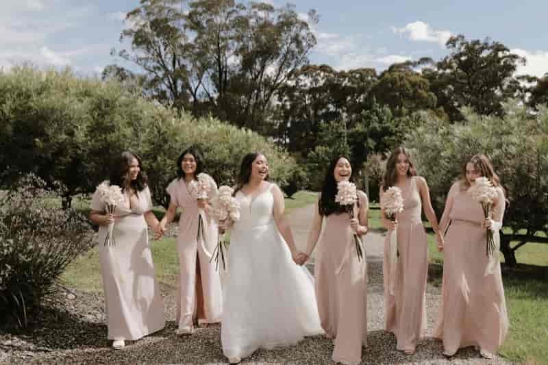 Tan bridesmaid dresses