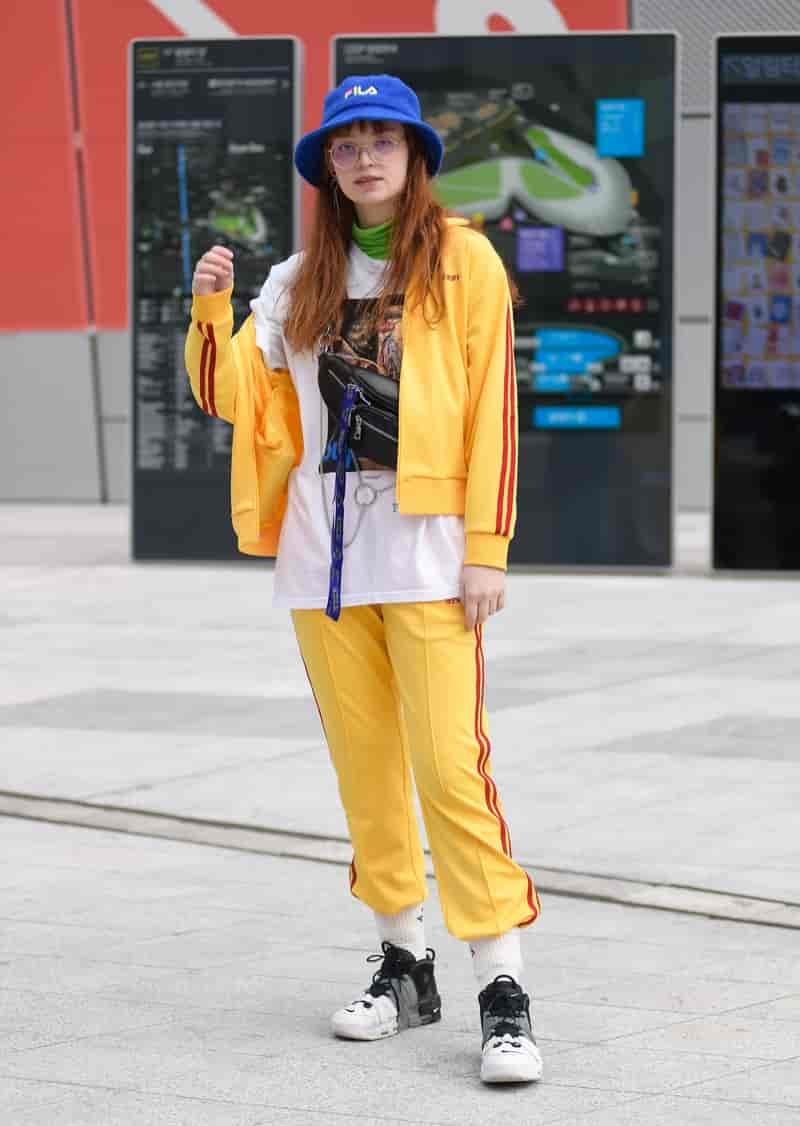 Bright sweatpants