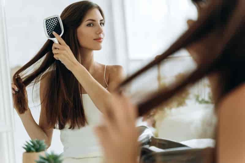 Brushing Hair Mirror