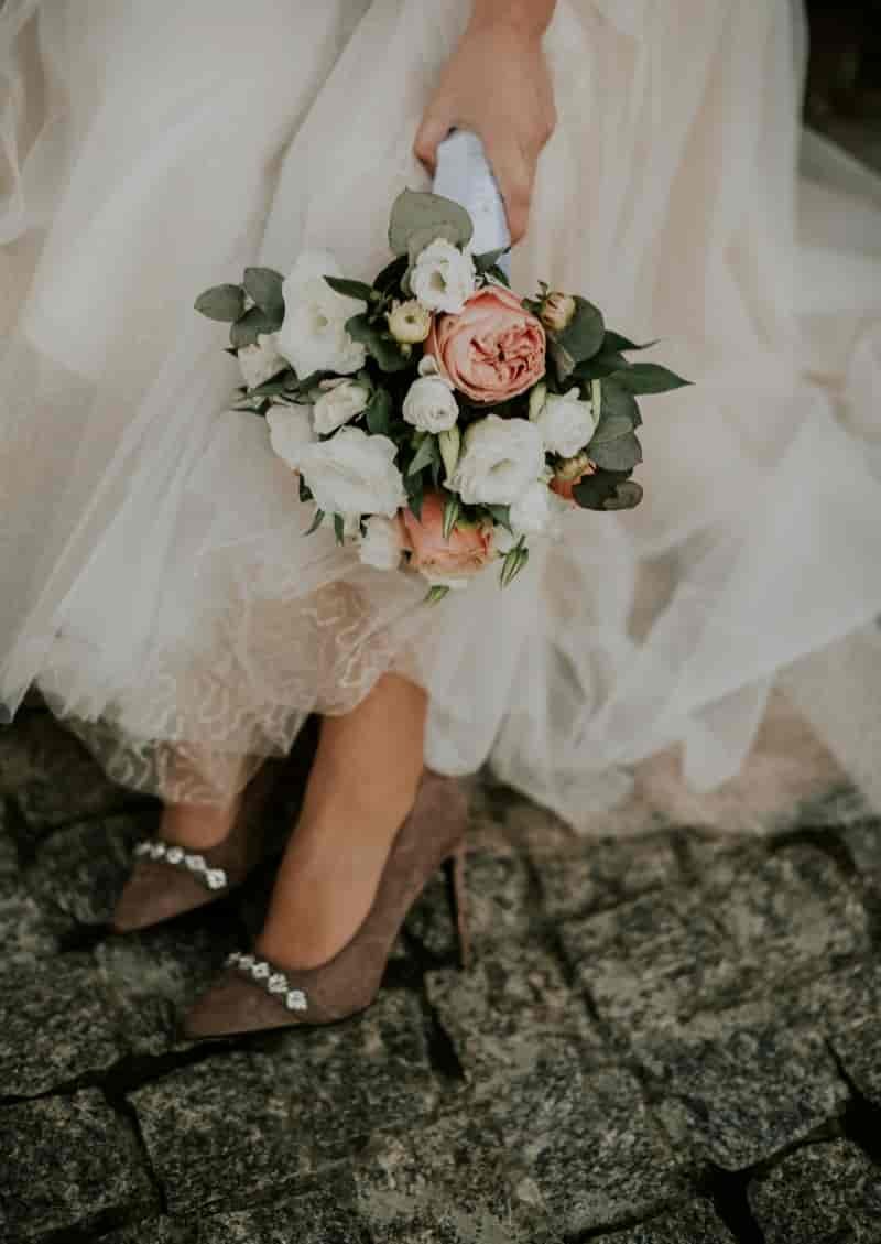 Brown Shoes Wedding Dress