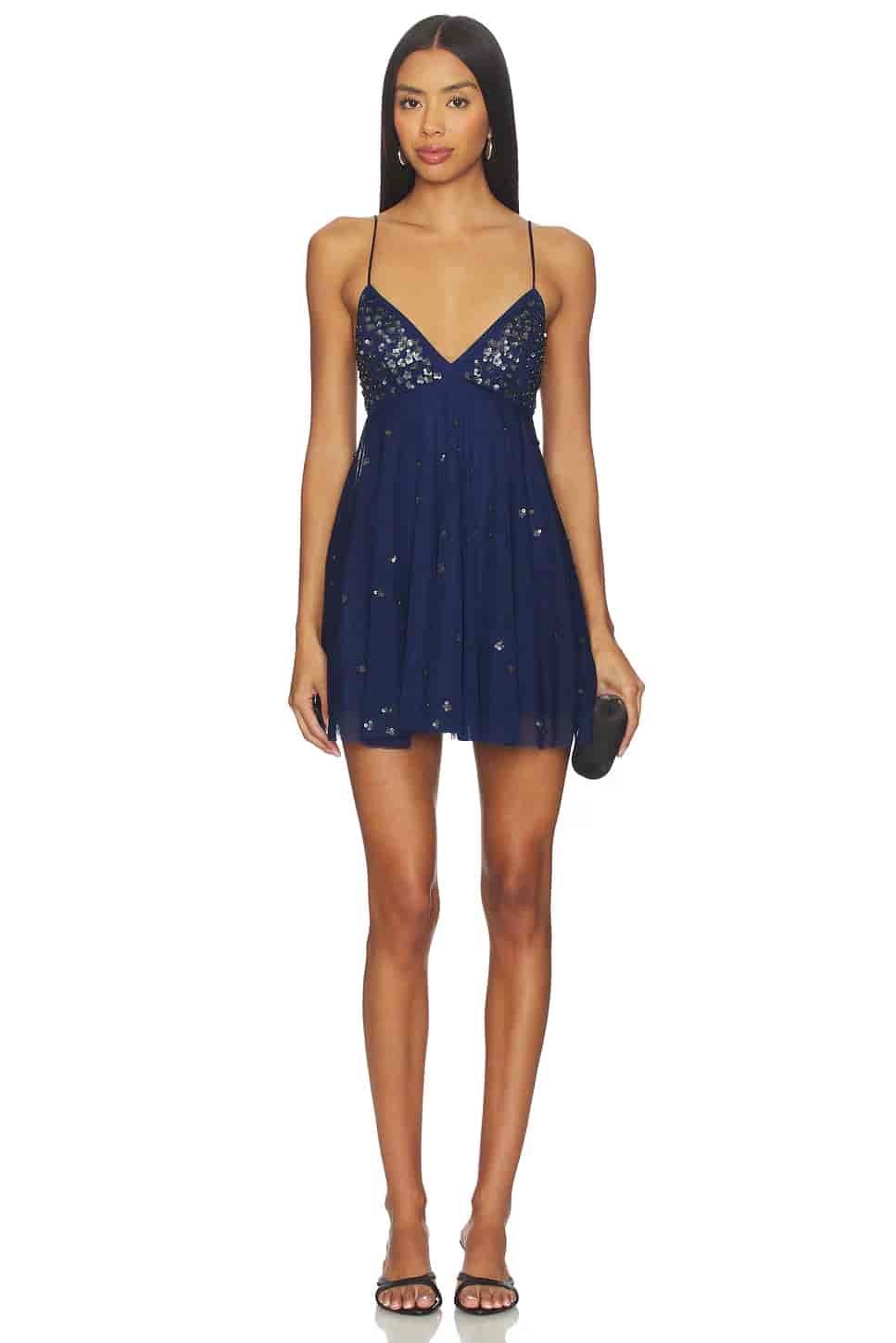 Free People Noel Shine Mini Dress $148