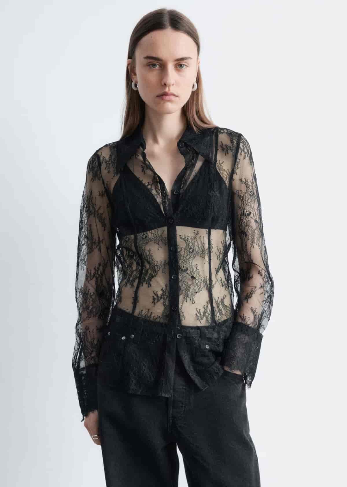 & Other Stories Tapered Lace Shirt $119