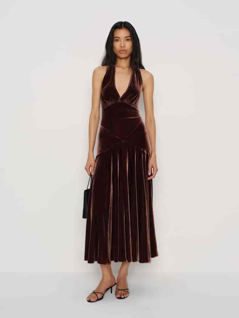 Reformation Briony Velvet Dress $174