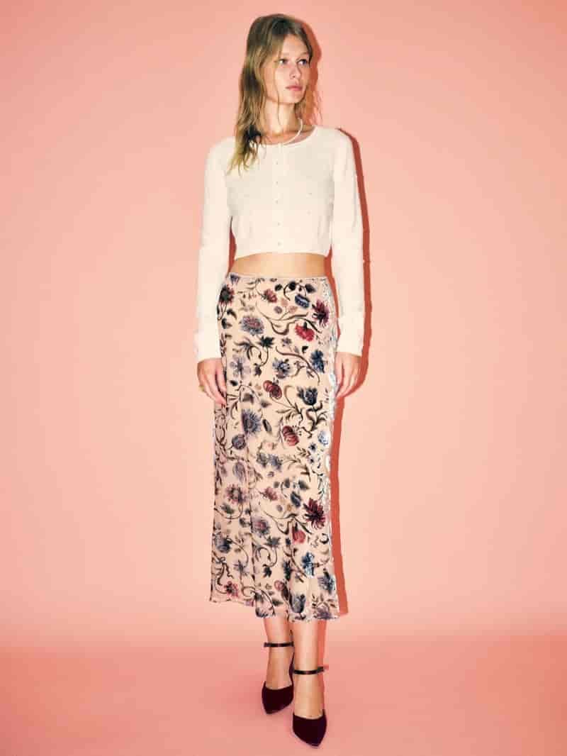 Reformation Layla Velvet Skirt $218